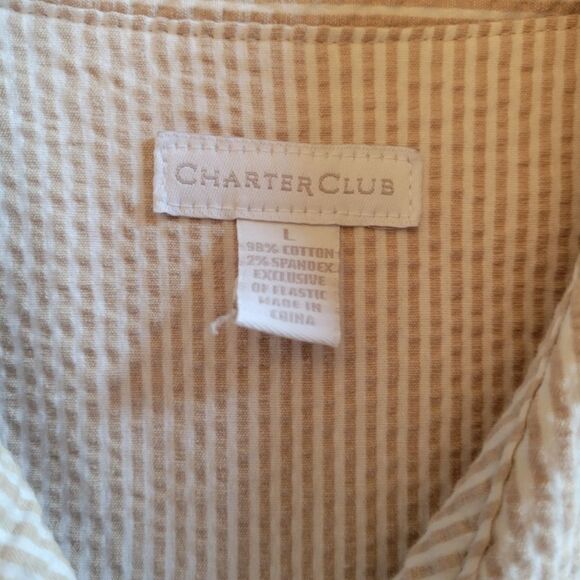 Charter Club Beige Pin stripe Blazer - Picture 7 of 8
